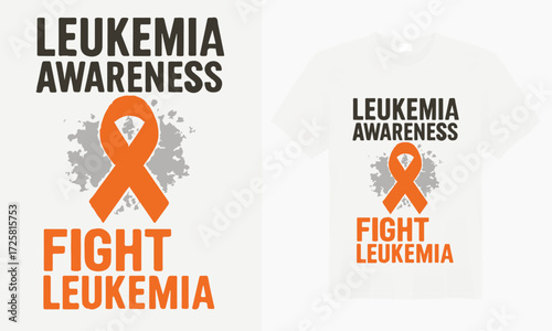 Show your support for leukemia awareness with this inspiring t-shirt design. Featuring a bold and vibrant awareness ribbon intertwined with empowering messages, this shirt symbolizes hope, strength, a