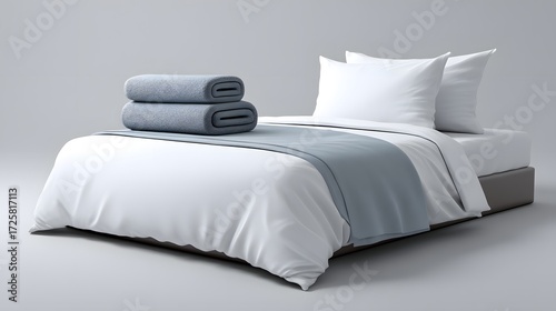 Modern Minimalist Bedroom with Soft Blankets and Cozy Pillows on Elegant Bed Design