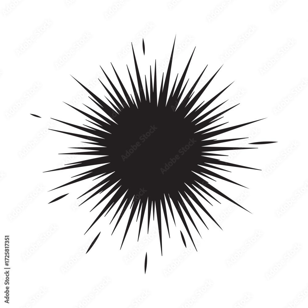 Obraz premium Black Spiky Burst Vector Graphic Design Element
