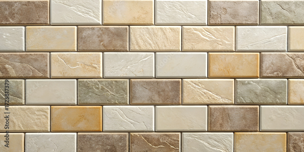 Fototapeta premium mosaic tiles sand yellow brick wall background