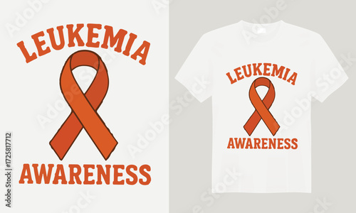 Show your support for leukemia awareness with this inspiring t-shirt design. Featuring a bold and vibrant awareness ribbon intertwined with empowering messages, this shirt symbolizes hope, strength, a