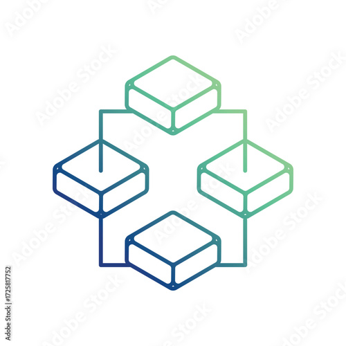 Blockchain icon with white background vector stock illustration