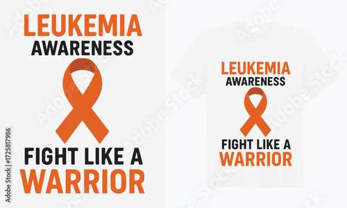 Show your support for leukemia awareness with this inspiring t-shirt design. Featuring a bold and vibrant awareness ribbon intertwined with empowering messages, this shirt symbolizes hope, strength, a