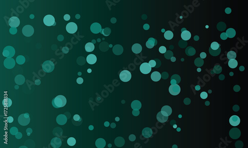 Teal Dark Green Bokeh Circles Abstract Background vector