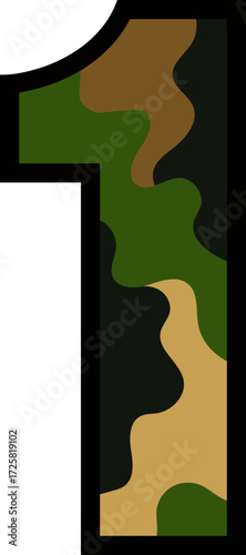 Camouflage Number 1 - Military Pattern Numeral 