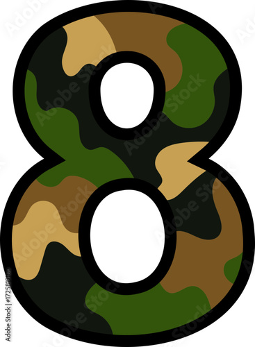 Camouflage Number 8 - Military Pattern Numeral 