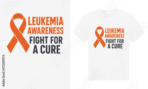 Show your support for leukemia awareness with this inspiring t-shirt design. Featuring a bold and vibrant awareness ribbon intertwined with empowering messages, this shirt symbolizes hope, strength, a