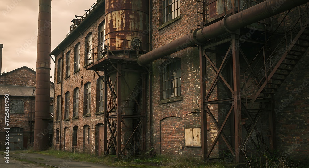 Fototapeta premium abandoned factory or industrial building with a rustic