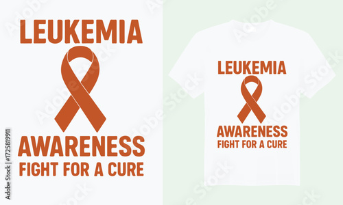 Show your support for leukemia awareness with this inspiring t-shirt design. Featuring a bold and vibrant awareness ribbon intertwined with empowering messages, this shirt symbolizes hope, strength, a