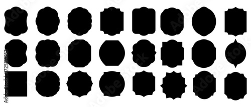 Islamic shaped windows and door frames. Ramadan design frames. Set of black silhouettes.