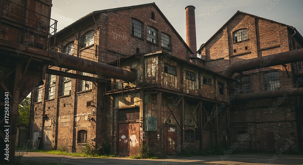 Obraz premium abandoned factory or industrial building with a rustic