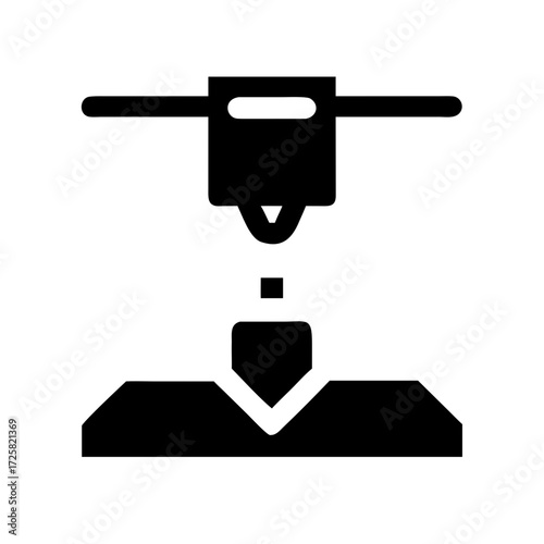 Vector illustration of a black silhouette gavel and key symbol, an isolated justice tool