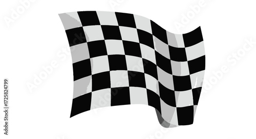 Checkered Flag Waving Symbol of Victory, Achievement, and Completion