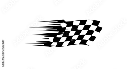 Dynamic checkered racing flag illustration with speed lines, symbolizing victory, competition, and the thrill of the finish line in high-speed events