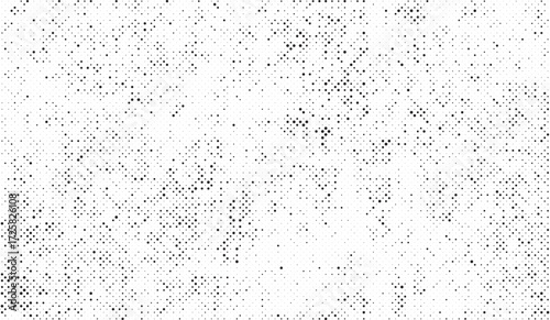 Grunge halftone gradient. Distressed vanishing grit noise background. Retro pixelated bitmap backdrop texture. Black and white sand wallpaper. Vector textured gritty surface. Anime manga comic overlay