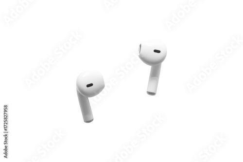 Foto White modern wireless headphones isolated on white background