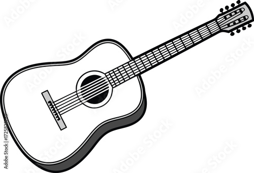 Acoustic Guitar Isolated Design. Classic Acoustic Guitar Illustration. Wooden Acoustic Guitar Artwork. Music Acoustic Guitar Drawing. Realistic Acoustic Guitar Clipart. Traditional Acoustic Guitar