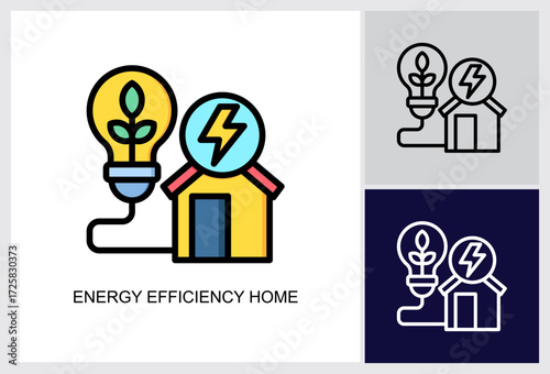 Energy Efficiency icon Multi Style Vector Illustration 