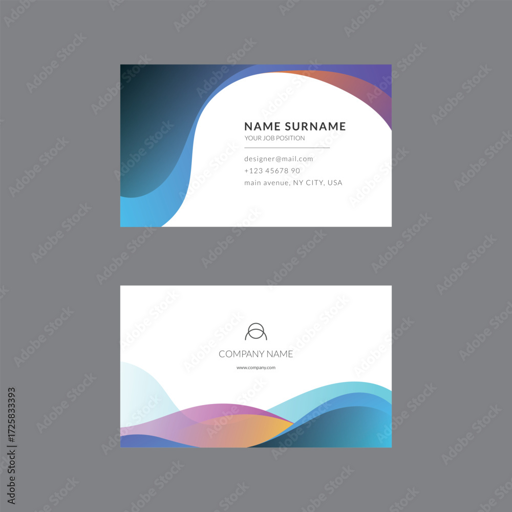Fototapeta premium minimalist-colourful-business-card-template