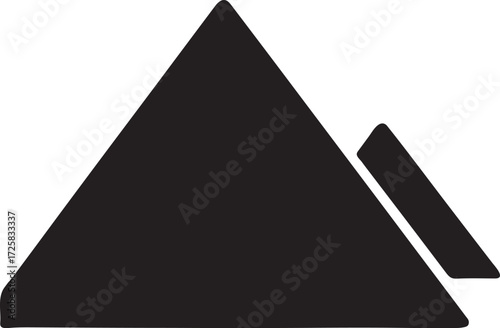 Egyptian pyramid silhouette vector illustration isolated on white background for design and cultural use