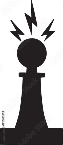 Energy tower silhouette vector illustration isolated on white background for design and industrial use