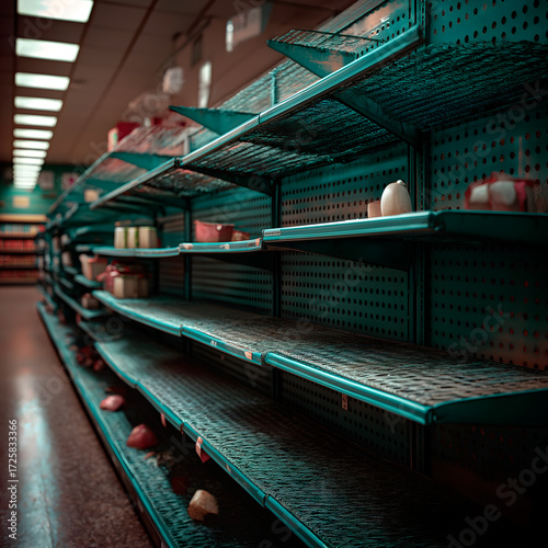 Empty shelf in a retail store, interior