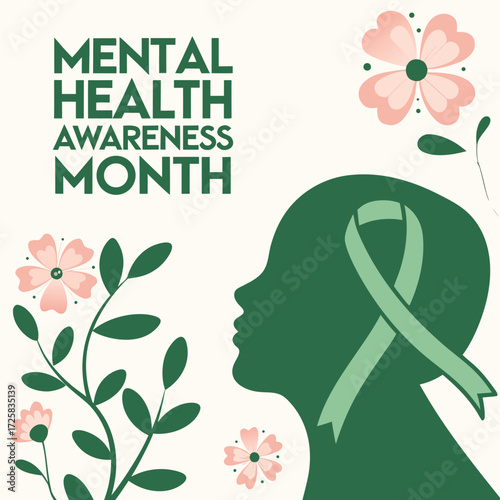 Mental health awareness month design promoting well being