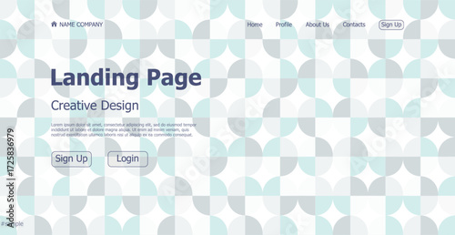Home page landing white gray web landing page template digital website landing page design concept - Vector illustration