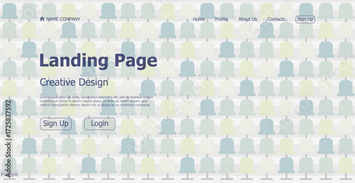 Landing page one page sports football website web page design - Vector illustration