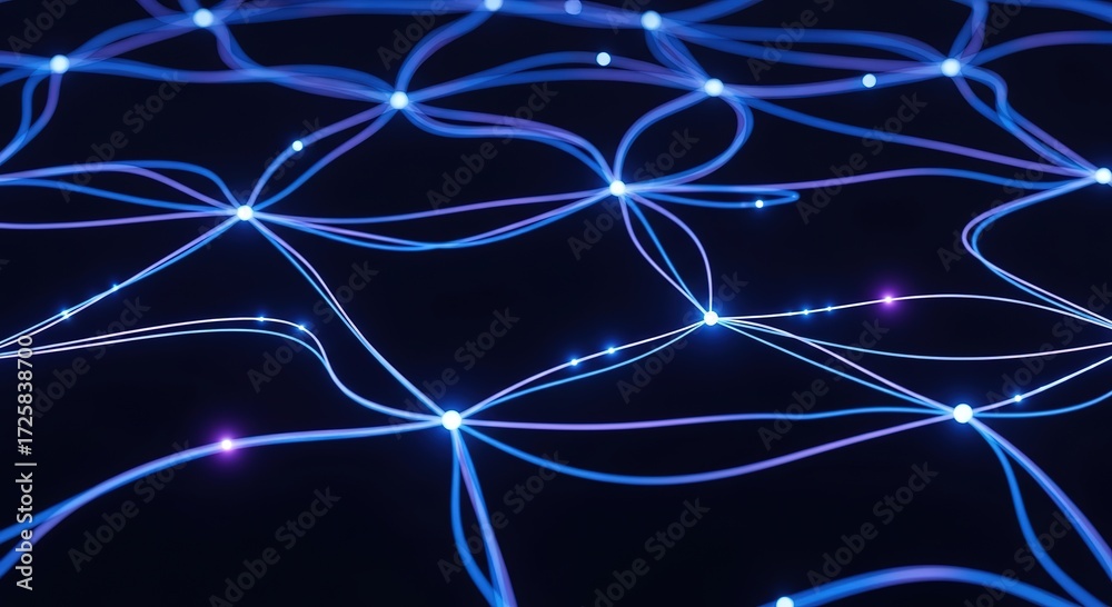 Fototapeta premium Intricate network connections glow brilliantly against a dark backdrop for data visualization projects
