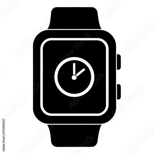 Modern smartwatch with a classic analog clock face displayed on screen