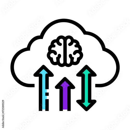 Cloud computing brain data transfer artificial intelligence machine learning neural network concept design