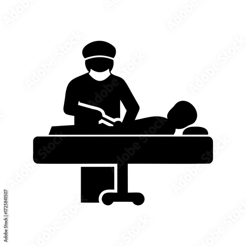 Surgical intervention featuring medical professionals and a patient on the table