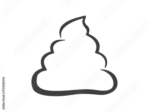 Vector isolated one single simple poop shape line contour template colorless black and white contour line easy drawing