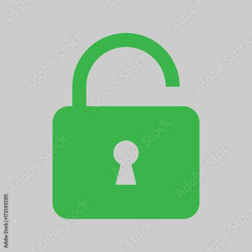 Lock icon collection. Locked and unlocked green, black, white, transparent, red line icon set. Flat security symbol. Vector illustration.