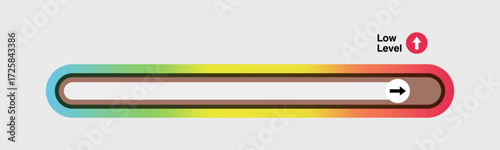 Gradient Progress Bar Vector – Horizontal Low-Level Indicator with Arrow Movement