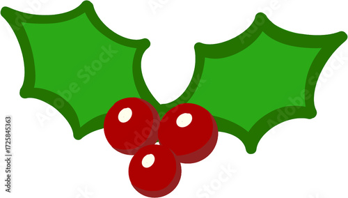 Mistletoe Christmas Holly with Red Berries