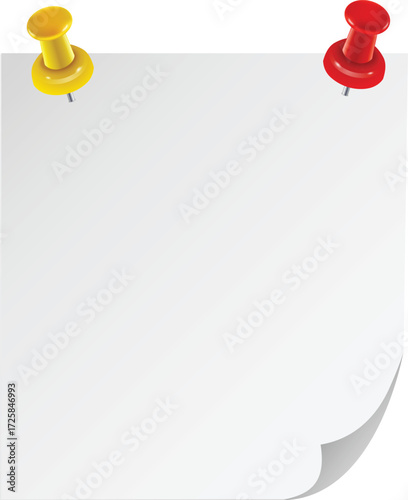 note paper with push pin