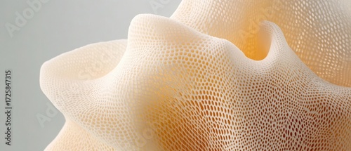 Abstract organic cellular structure with gentle curves, representing future cellular science and new material development.