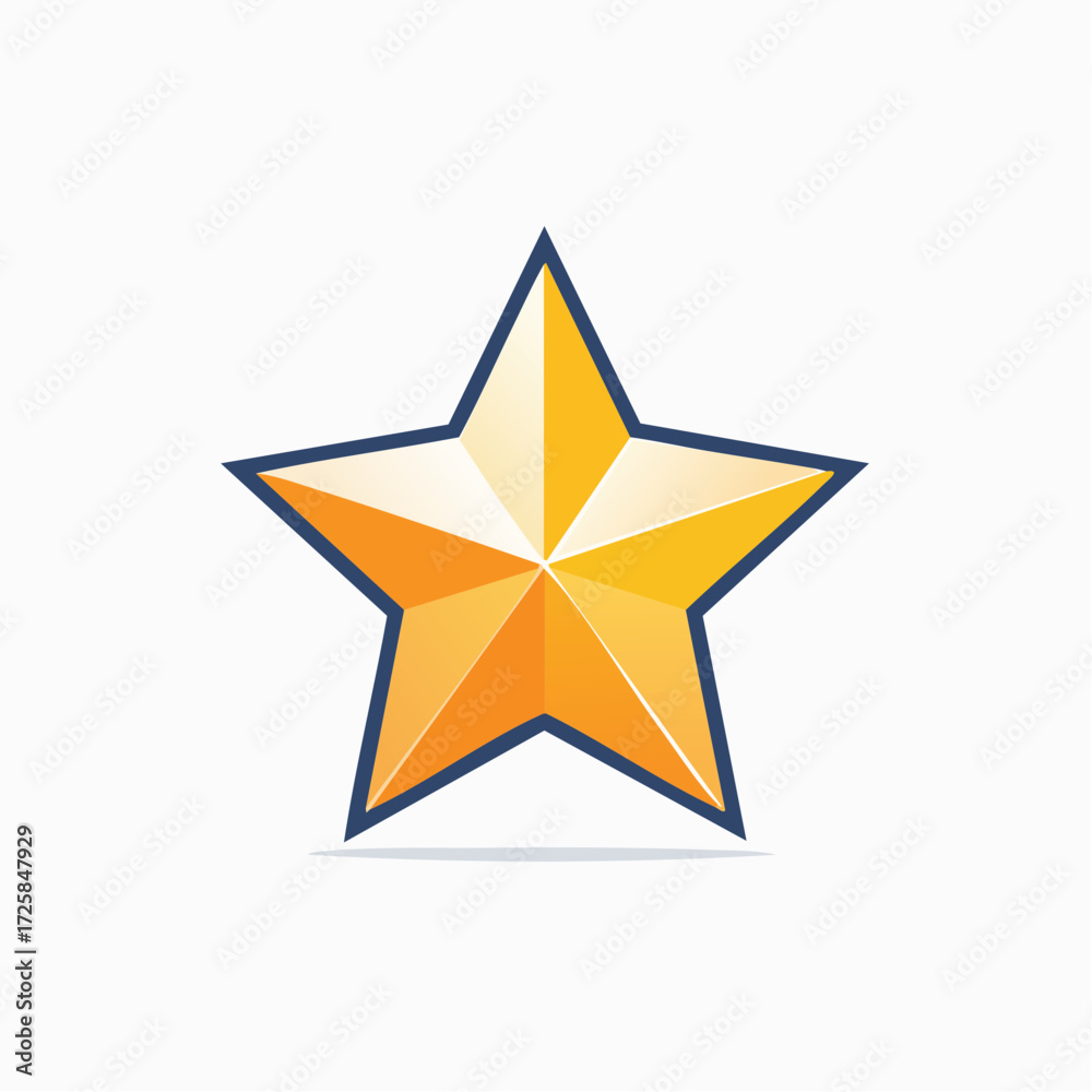 Fototapeta premium A vibrant, detailed illustration of a five-pointed star with a gradient color scheme.