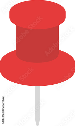 red push pin on white background 