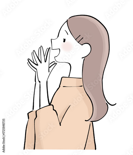 喜ぶ女性の横顔