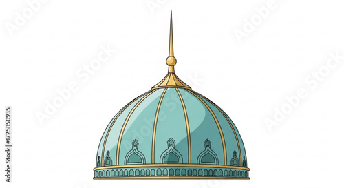 Illustration of a mosque dome, showcasing its architectural design, cultural significance, and intricate details