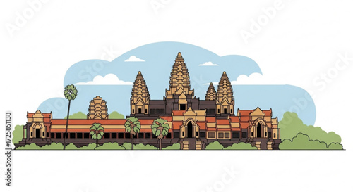 Angkor wat temple in cambodia this is a famous landmark and a popular tourist destination in southeast asia