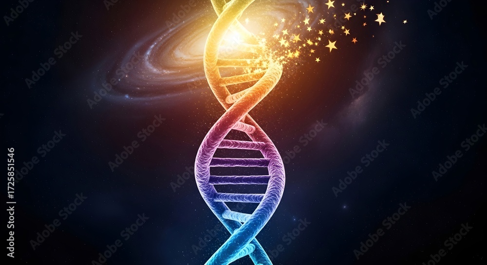 Obraz premium Celestial dna in cosmic universe concept with galaxy background