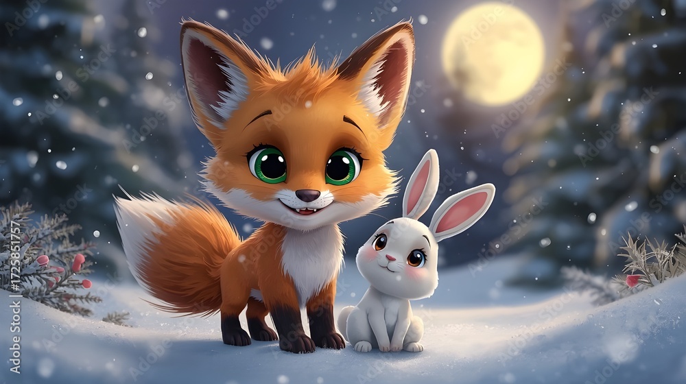 Obraz premium fox in the snow