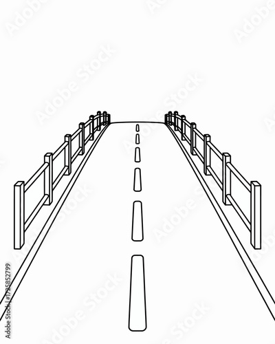 An illustration of a straight road receding into the distance