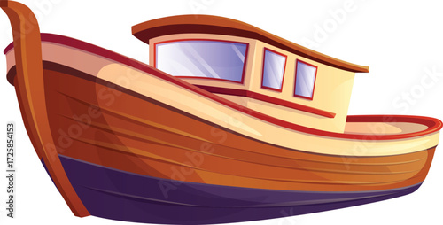 illustration of a wood boat 