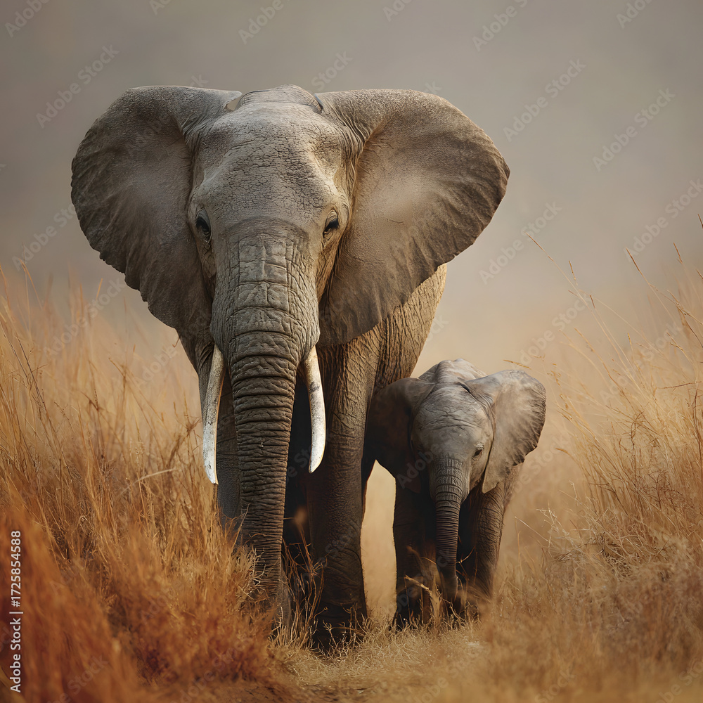 Naklejka premium Elephants