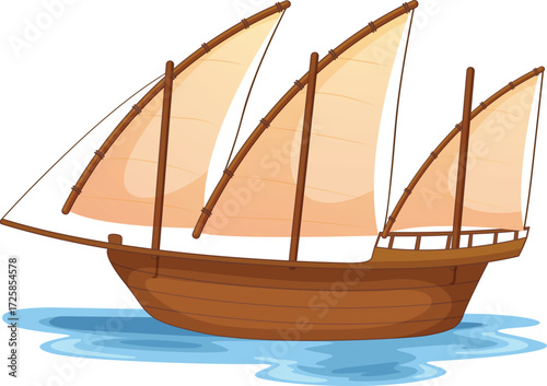 illustration of a wood boat 
